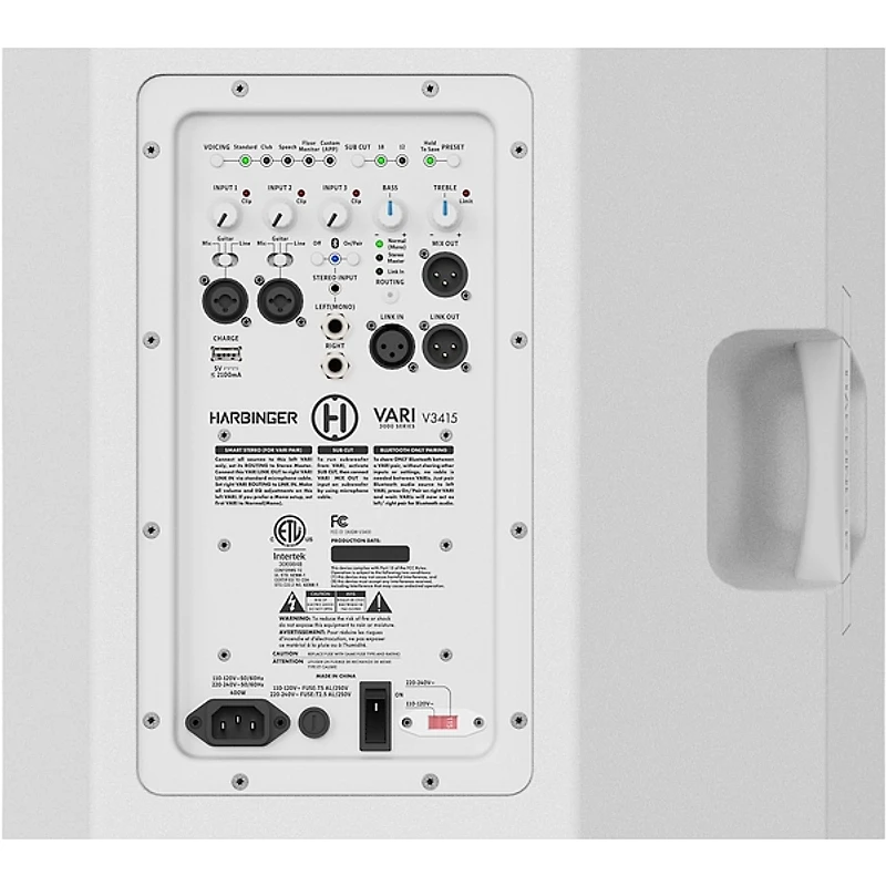 Harbinger VARI V3415 15" 2-Way Powered Loudspeaker - White