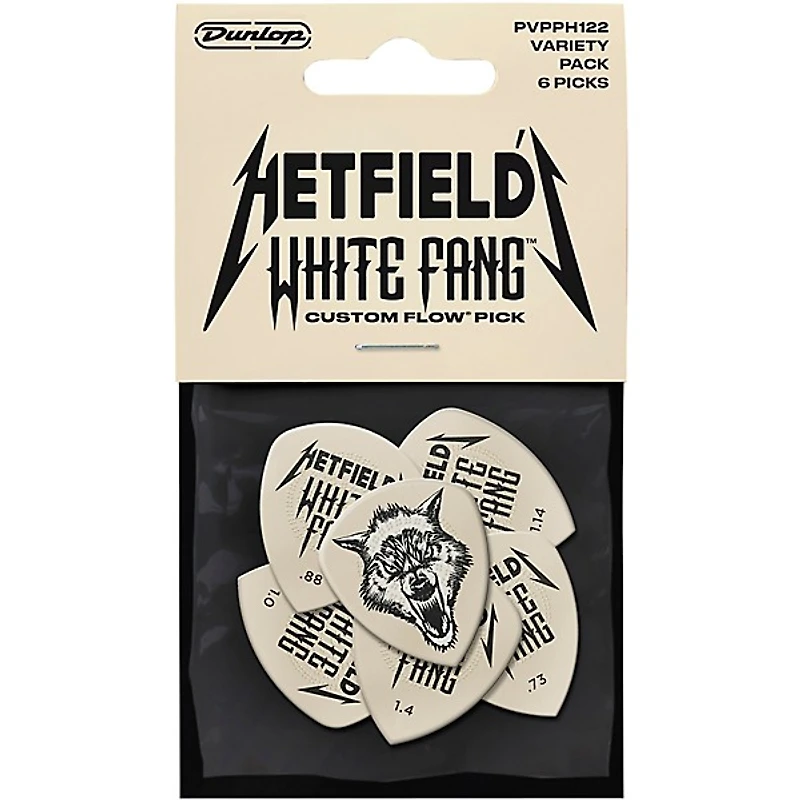Dunlop Hetfield's White Fang Custom Flow James Hetfield Signature Guitar Picks Variety Pack - 6 Pack