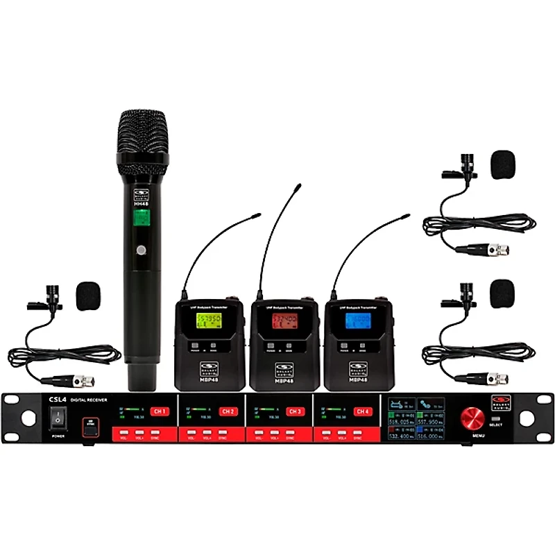 Galaxy Audio CSL4-HVVVM 4-Channel Digital UHF Wireless Microphone System - Frequency CODE M3 516-558MHz