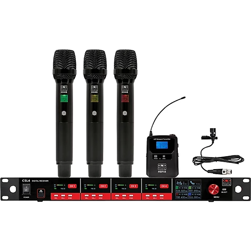 Galaxy Audio CSL4-HHHVM 4-Channel Digital UHF Wireless Microphone System - Frequency CODE M3 516-558MHz