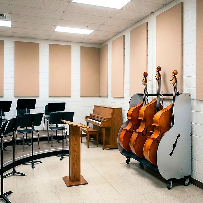 A&S Crafted Products Band Room 3 Double Bass Storage Rack