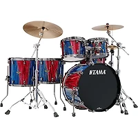 TAMA Starclassic Walnut/Birch 5-Piece Drum Shell Pack With 22" Bass Drum - Crimson Sapphire Cascade