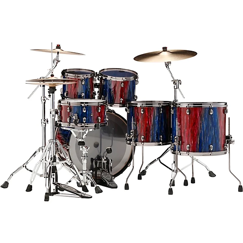 TAMA Starclassic Walnut/Birch 5-Piece Drum Shell Pack With 22" Bass Drum - Crimson Sapphire Cascade