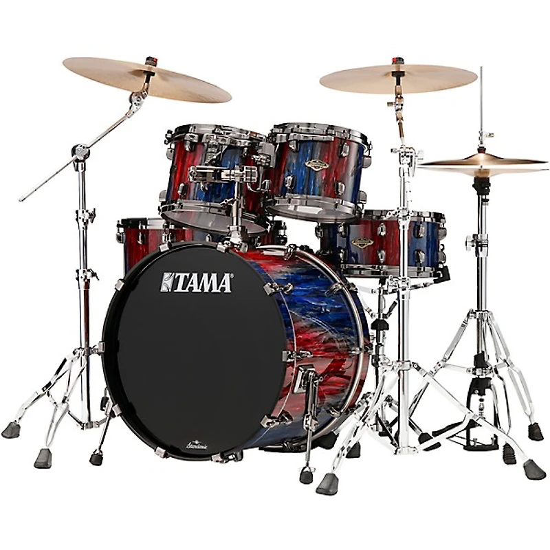 TAMA Starclassic Walnut/Birch 5-Piece Drum Shell Pack With 22" Bass Drum - Crimson Sapphire Cascade
