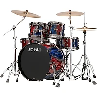TAMA Starclassic Walnut/Birch 5-Piece Drum Shell Pack With 22" Bass Drum - Crimson Sapphire Cascade
