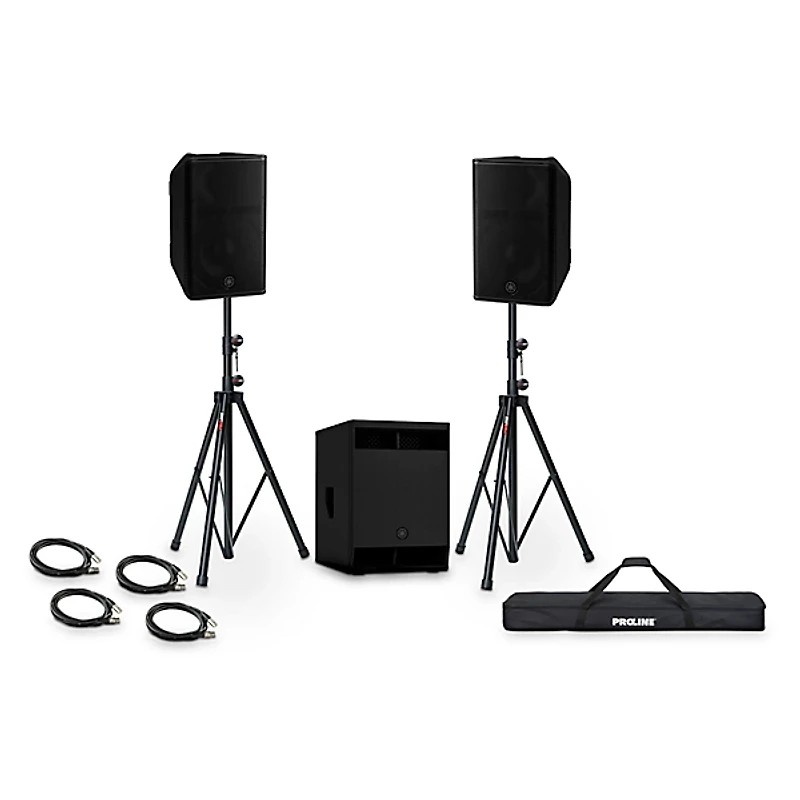 Yamaha CXR10mk3 10" 1100W Passive Loudspeaker Package With CXS12mk3 12" 1300W Passive Subwoofer, Stands & Cables