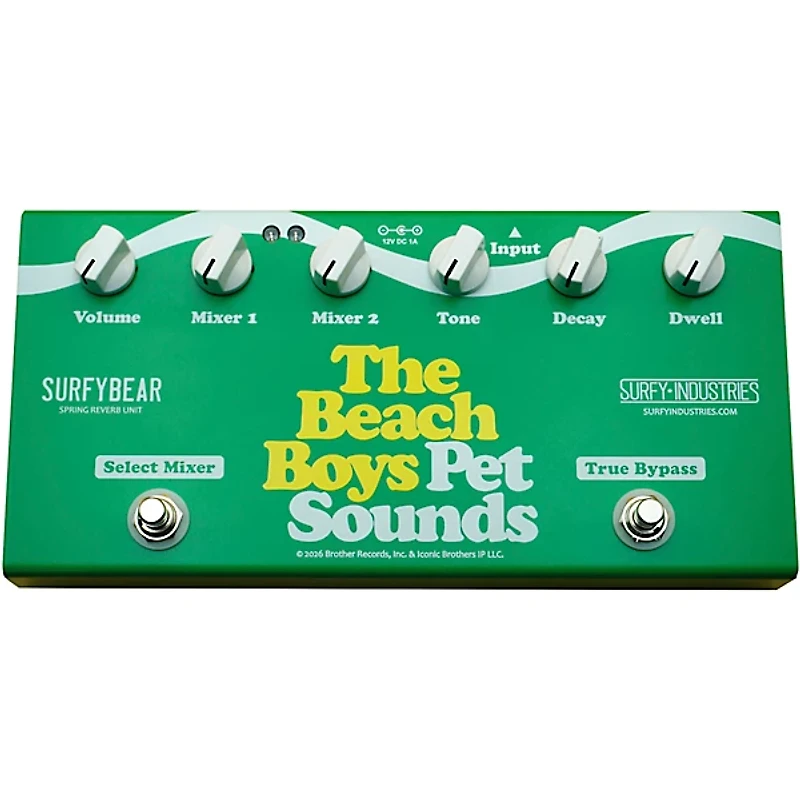 Surfy Industries SurfyBear The Beach Boys Pet Sounds Spring Reverb Unit Pedal - Green