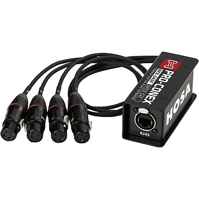 Hosa Pro-Conex Little Cat Breakout Snake - RJ45 to 4 XLRF