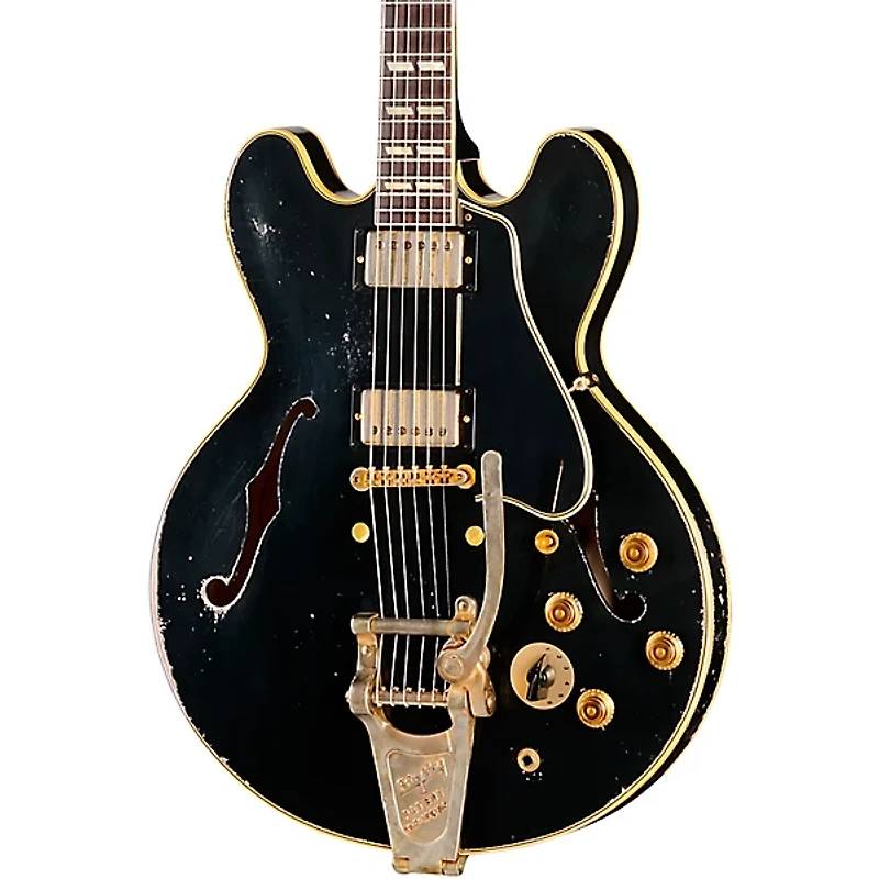 Gibson Custom 1959 ES-345 Reissue Semi-Hollowbody Electric Guitar With Bigsby - Heavy Aged, Ebony