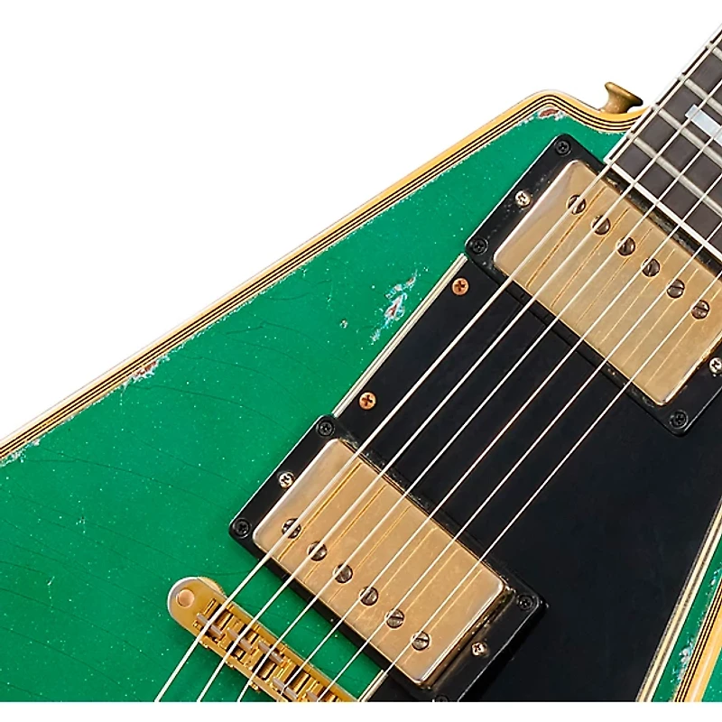 Gibson Custom Flying V Custom Electric Guitar - Heavy Aged, Teal Sparkle