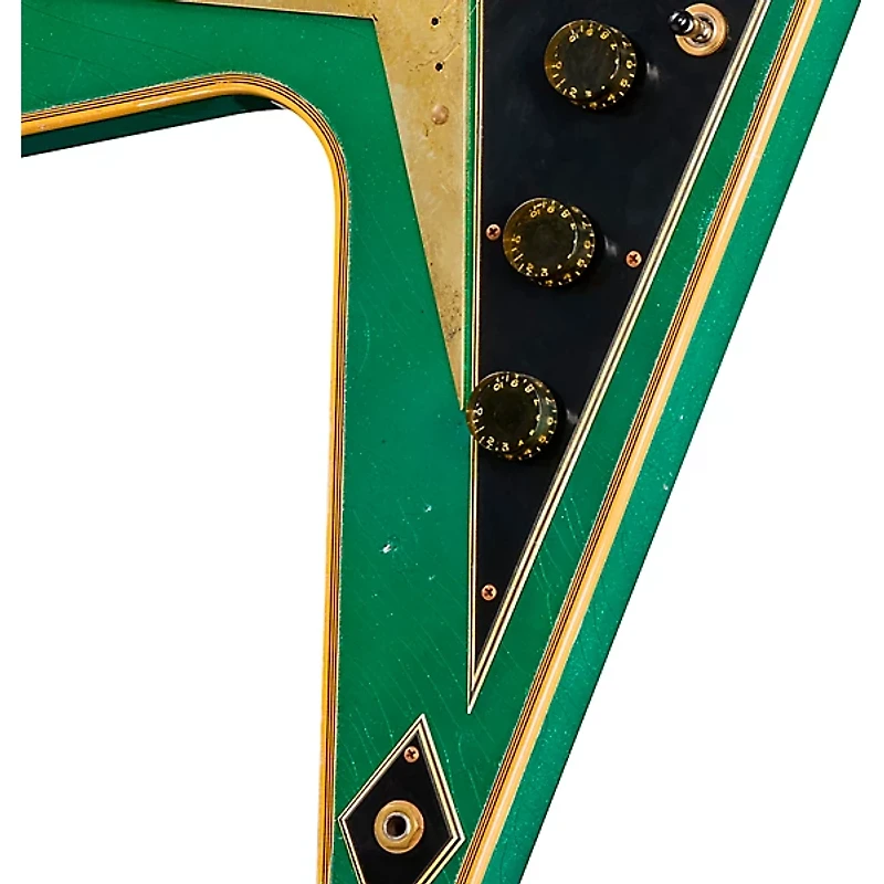 Gibson Custom Flying V Custom Electric Guitar - Heavy Aged, Teal Sparkle