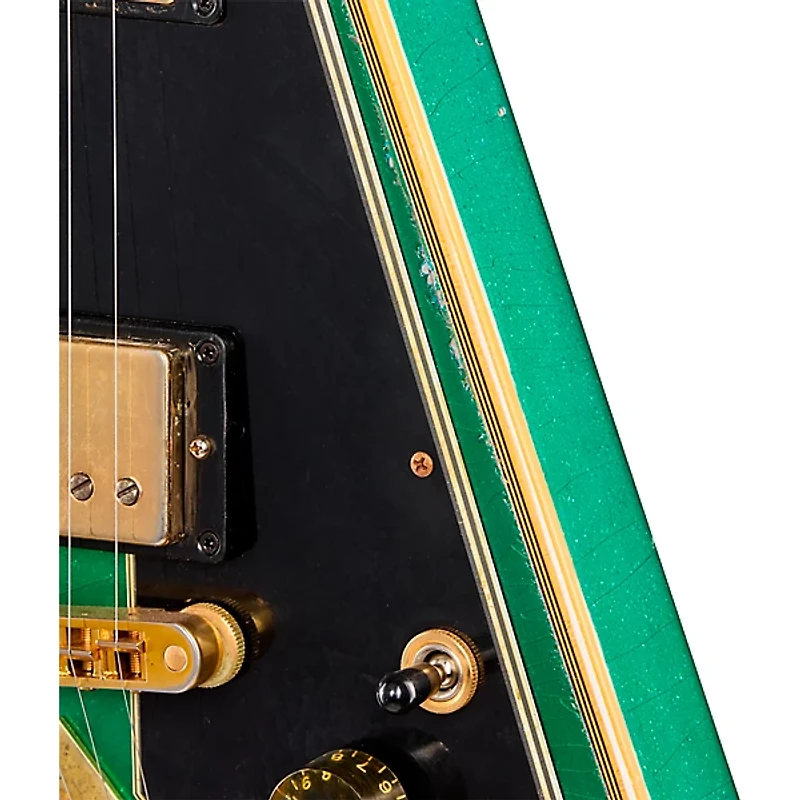 Gibson Custom Flying V Custom Electric Guitar - Heavy Aged, Teal Sparkle