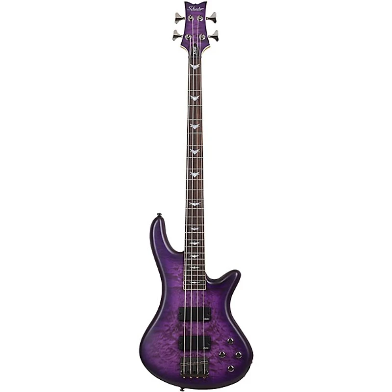 Schecter Guitar Research Stiletto Extreme-4 Electric Bass Guitar - Satin Purple Burst