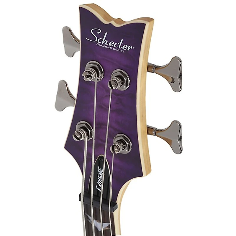 Schecter Guitar Research Stiletto Extreme-4 Electric Bass Guitar - Satin Purple Burst