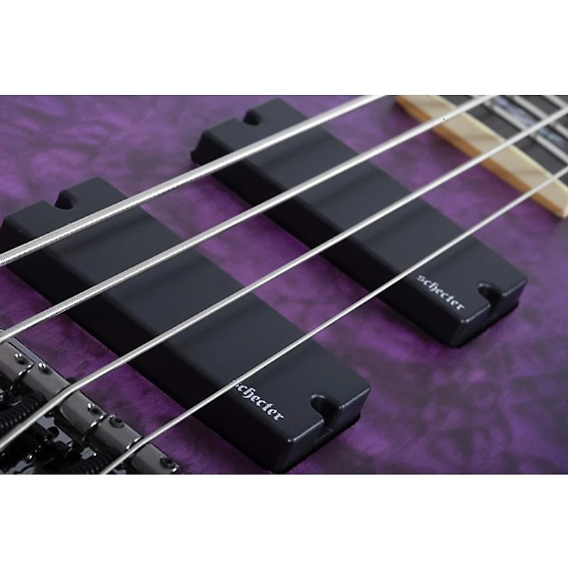 Schecter Guitar Research Stiletto Extreme-4 Electric Bass Guitar - Satin Purple Burst