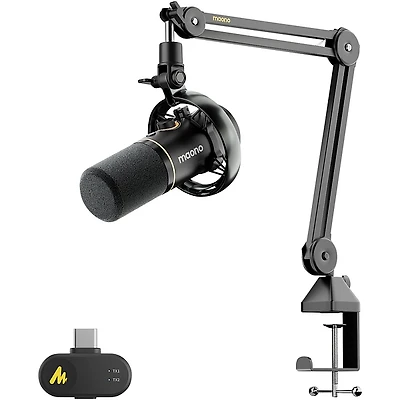 maono PD200W Hybrid Wireless Dynamic Podcast Microphone With Boom Arm