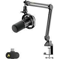 maono PD200W Hybrid Wireless Dynamic Podcast Microphone With Boom Arm