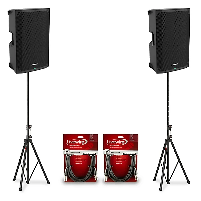 Mackie Thump15v4 15" Powered Speaker Pair With Cables & Stands
