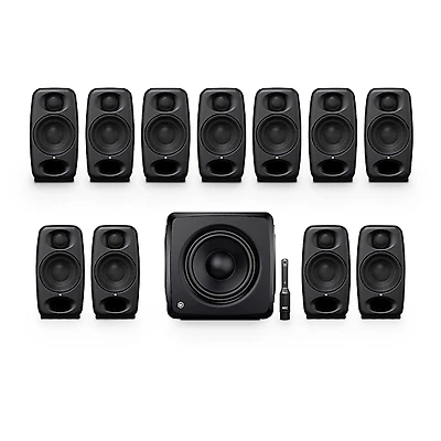 IK Multimedia 7.1.4 iLoud Micro Monitor Pro Immersive Studio Monitor Bundle - Black