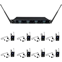 VocoPro UDX-PLAY-8 Digital UHF PLL Wireless Headset Microphone System - 8 Headsets