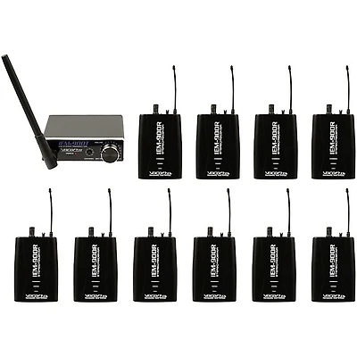VocoPro IEM-900-10PACK Wireless Assistive Listening System - 10 Receivers and 1 Transmitter