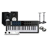 Arturia MiniLab 3 37-Key Controller Bundle With Minifuse 2 Interface, Yamaha HS5 Monitor Pair and Stands/Cables - Black