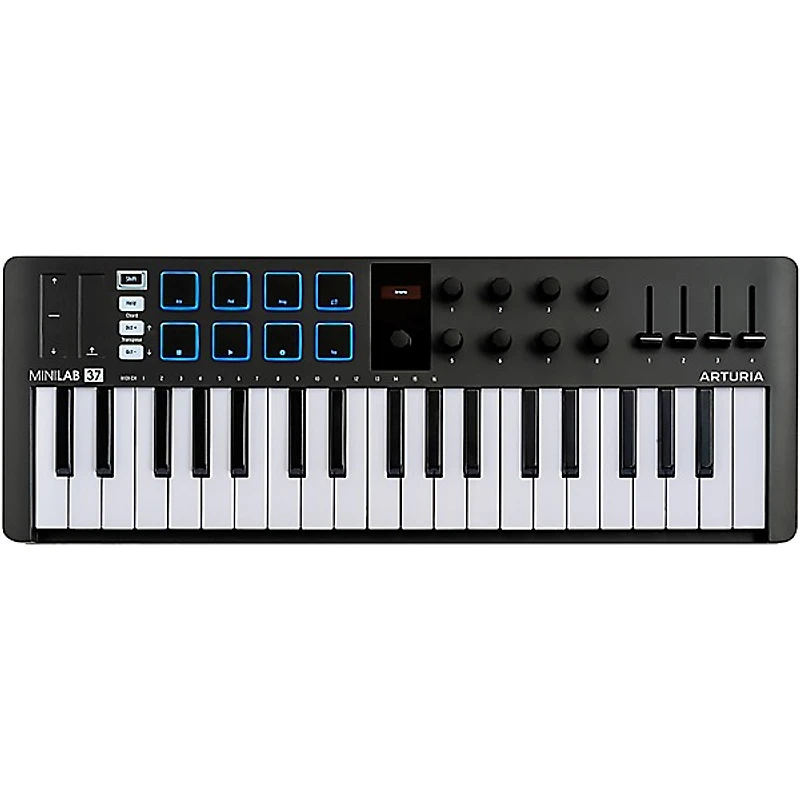 Arturia MiniLab 3 37-Key Controller Bundle With Minifuse 2 Interface, Yamaha HS5 Monitor Pair and Stands/Cables - Black