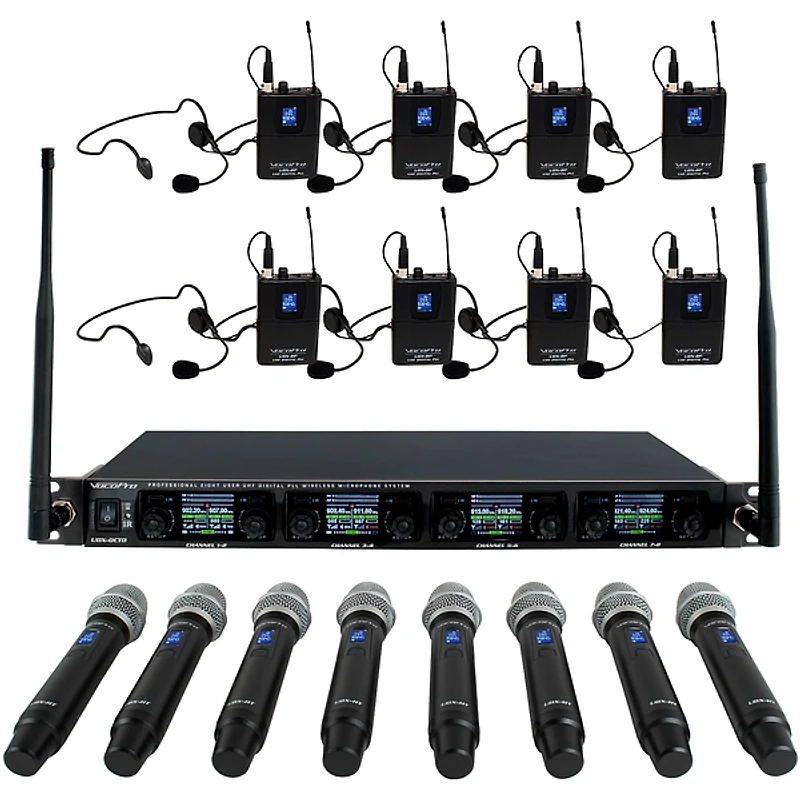 VocoPro UDX-OCTO-ULTRA 8-Channel Digital Wireless Microphone System