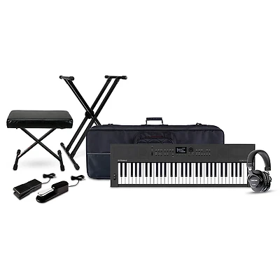 Roland GO:KEYS 5 Keyboard with Tascam TH-200X Studio Headphone Package (Pedals/Bench/Stand/Bag Included)