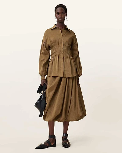 Nia Draped Midi Skirt