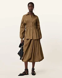 Nia Draped Midi Skirt