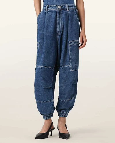 Sol Tapered Denim Cargo Jeans
