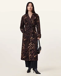 Abel Leopard Print Trench Coat