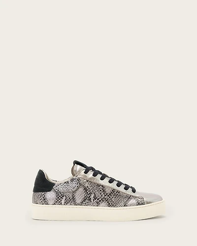 Shana Snake Print Low Top Leather Trainers