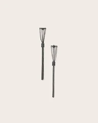 Fleur Two Tone Chain Earrings