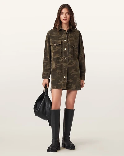 Faye Flocked Oversized Dress