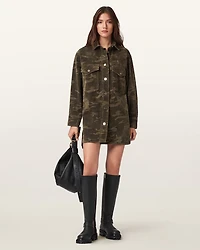 Faye Flocked Oversized Dress