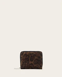 Lena Leopard Print Suede Wallet