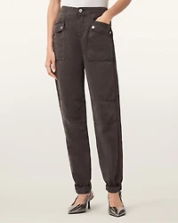Val Linen Blend Cargo Trousers