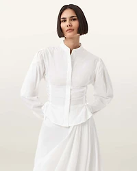 Evanna Tie Detail High Neck Shirt