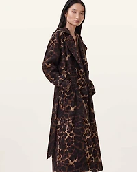 Abel Leopard Print Trench Coat