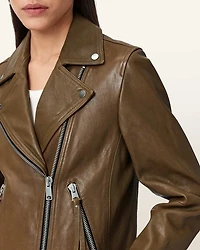 Dalby Slim Fit Leather Biker Jacket