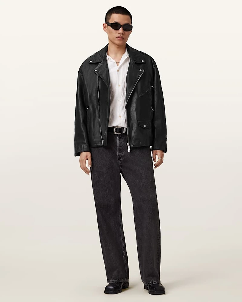 Bradford Oversized Leather Biker Jacket