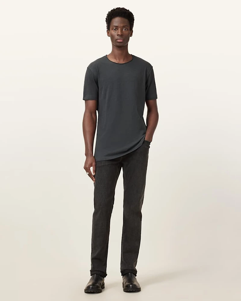 Figure Crew Neck Raw Edge T-Shirt