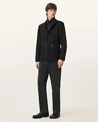 Survey Double Layered Leather Blazer