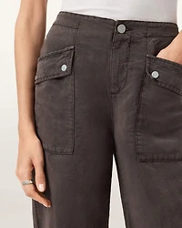 Val Linen Blend Cargo Trousers