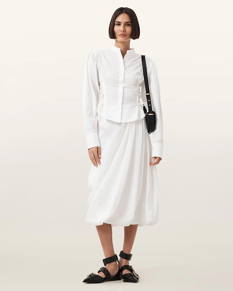 Evanna Tie Detail High Neck Shirt