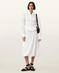 Evanna Tie Detail High Neck Shirt