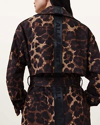 Abel Leopard Print Trench Coat
