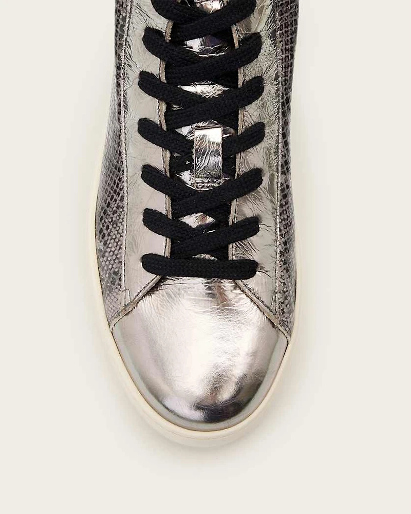 Tana Snake Print Leather High Top Trainers